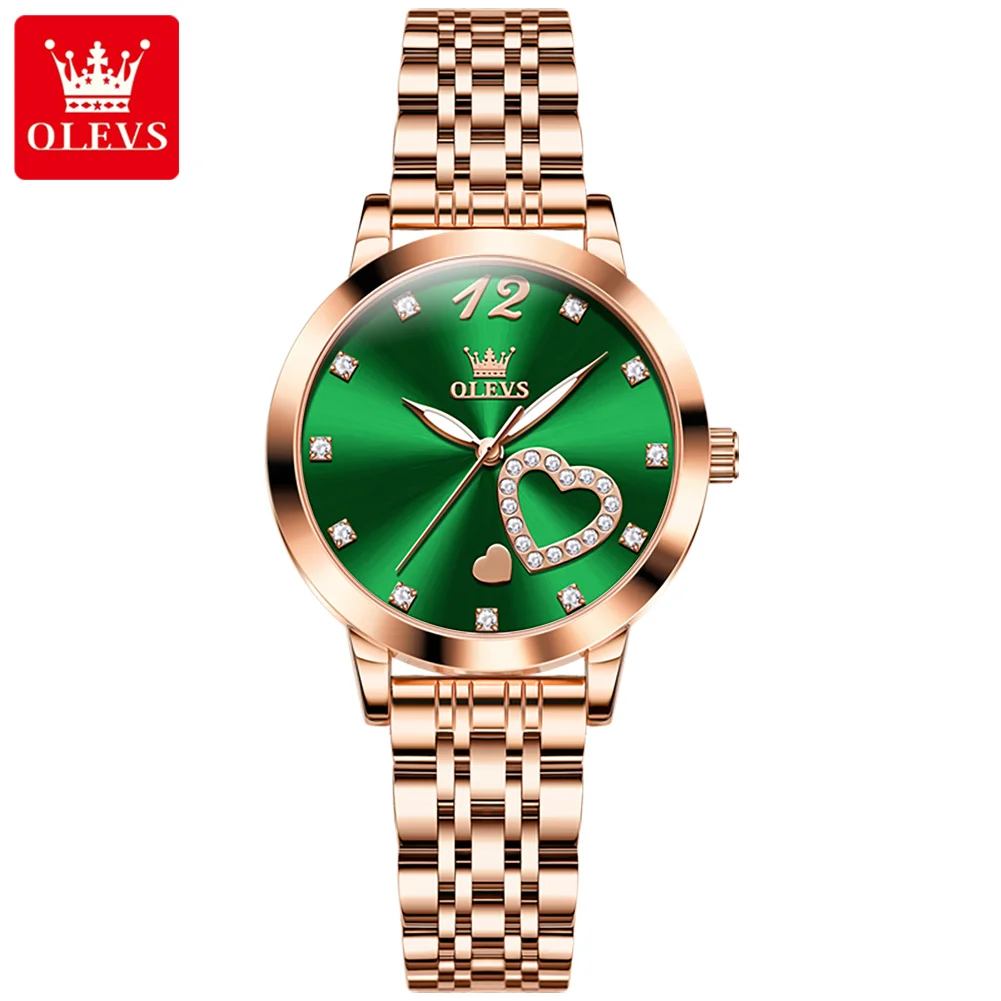 ساعة ماركة OLEVS مقاومة للماء للنساء ساعة كوارتز ل...
