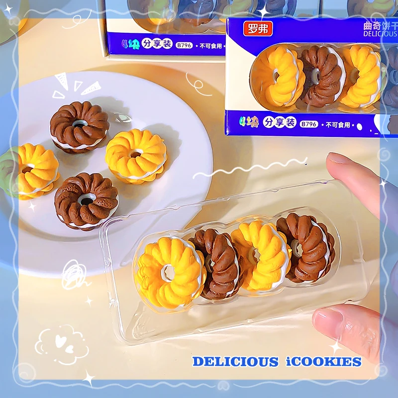 Kawaii Stationery items Aesthetic stationery supplies back to school acsesories cookie Eraser drawing rubber cute things b pencil eraser