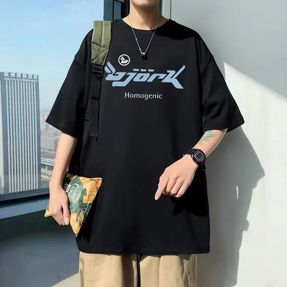 

Singer Bjork Homogenic Graphic Tshirt Summer Men Women Gothic Vintage Causal T-Shirts Men's Fashion Oversized Short Sleeve Tees