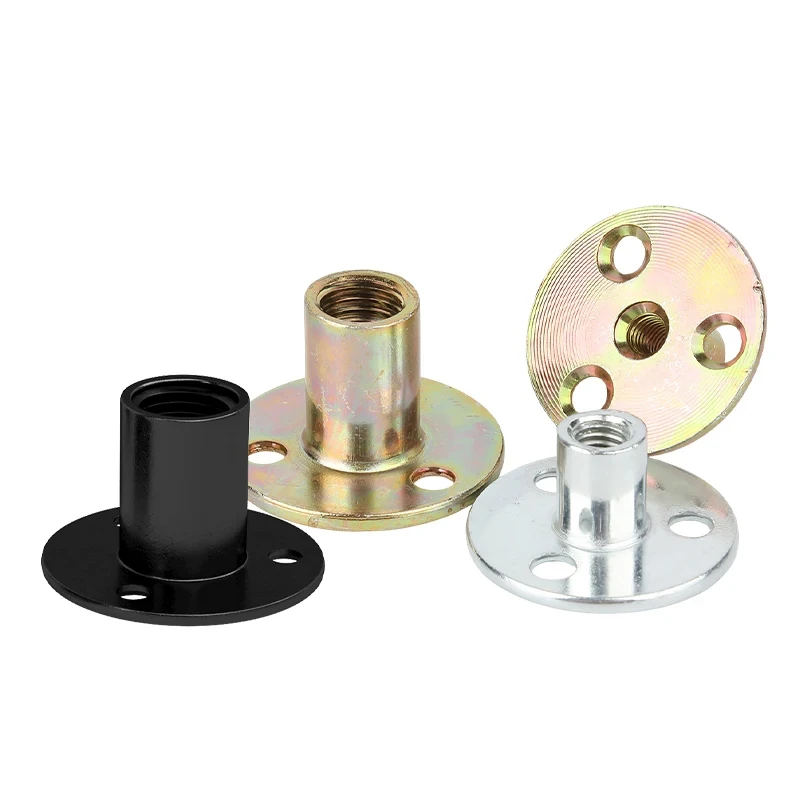 5Pcs 3 홀 플랜지 커플 링 너트 화이트/블랙 아연 탄소강 소파 발 가구 잠금 너트 M6 M8 M10 M12