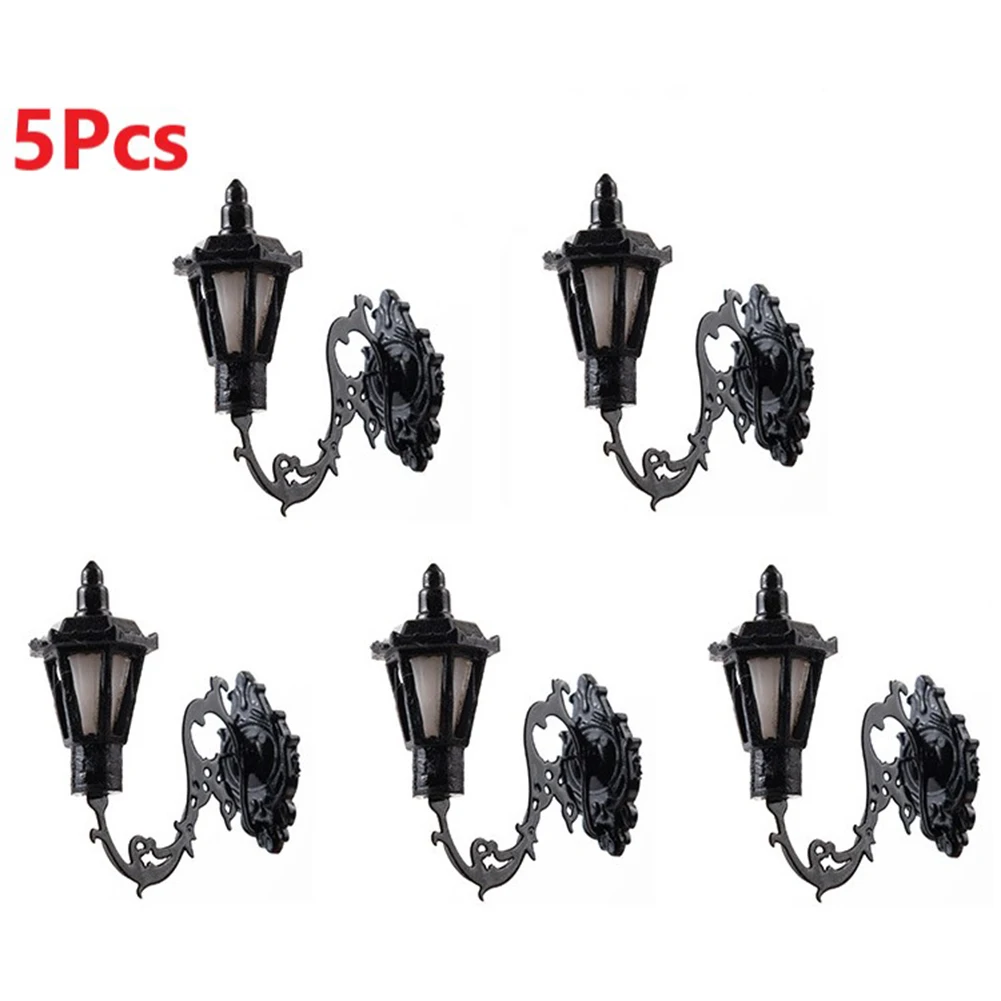 5Pcs Train Railway Park Led Lamppost Lamps Wall Lights Model Scale 3V Model Garden Lamps Miniature Lanscape Model Building 5