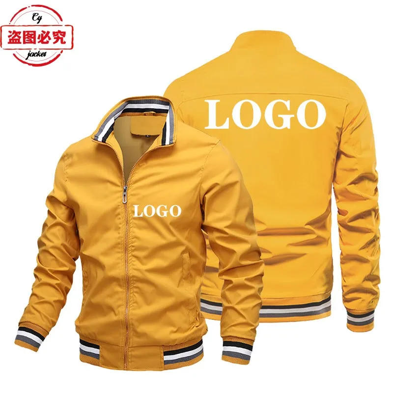 Racing clothes custom printed logo locomotive jacket loose long sleeve men's top stand-up collar jacket group work clothes 3