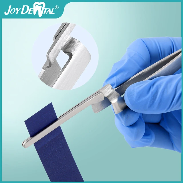 AZDENTDental Articulating Paper Holder Serrated Pliers Tweezers Straight Curve Stainless Orthodontic Forceps for Teeth Care Tool