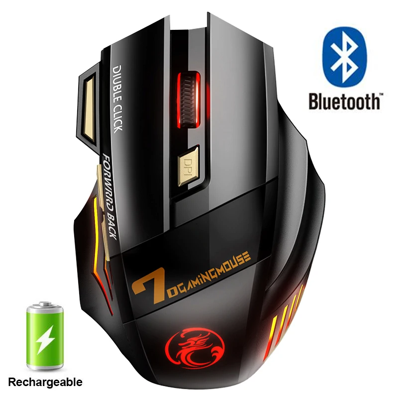 Rechargeable Wireless Mouse Bluetooth Gamer Gaming Mouse Computer Ergonomic  Mause With Backlight RGB Silent Mice For Laptop PC