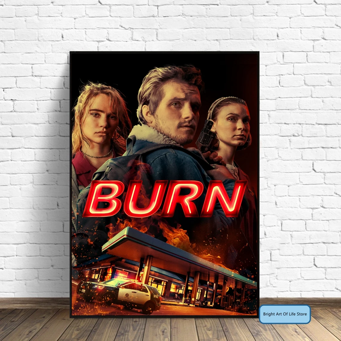 

Burn (2019) Movie Poster Cover Photo Canvas Print Wall Art Home Decor (Unframed)