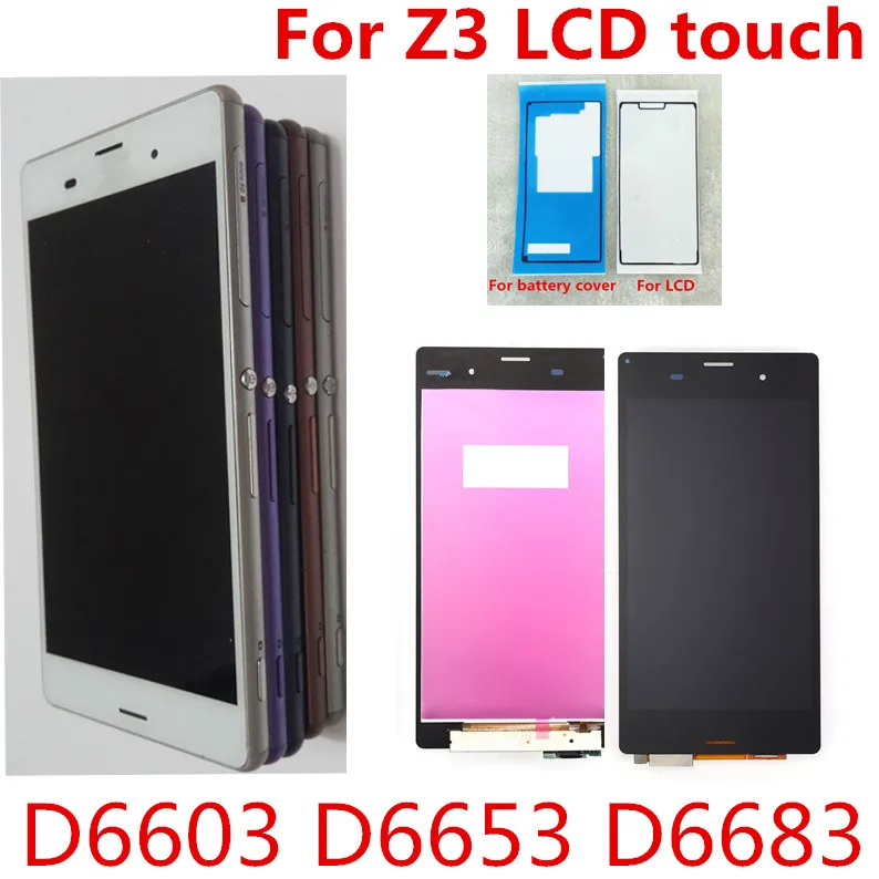 Экран 5,2 'для SONY Xperia Z3, оригинальный ЖК-Дисплей 1920x1080 Для Sony Z3, сенсорный экран с рамкой D6603 D6633 D6653 L55T