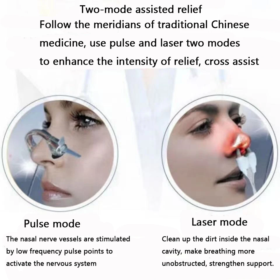 Intranasal Red Led Light Portable Cold Laser Rhinitis Treatment Instrument For Rhinitis Nasal Polyps Cardiovascular Disease nose treatment