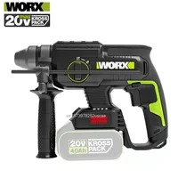 Worx WU386 Heavy Duty Cordless Rotary Hammer Brushless Motor 20v 1350rpm Impact 2J 4700bpm Power [Non Battery and Charger] 1