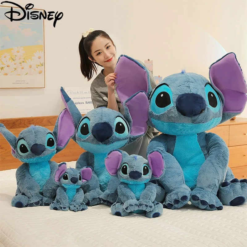 

Disney Large Size Lilo&Stitch Plush Stuffed Doll Kawaii Animal Cartoon Couple Sleepingpillow Softmaterial Toy Girl For Kids Gift