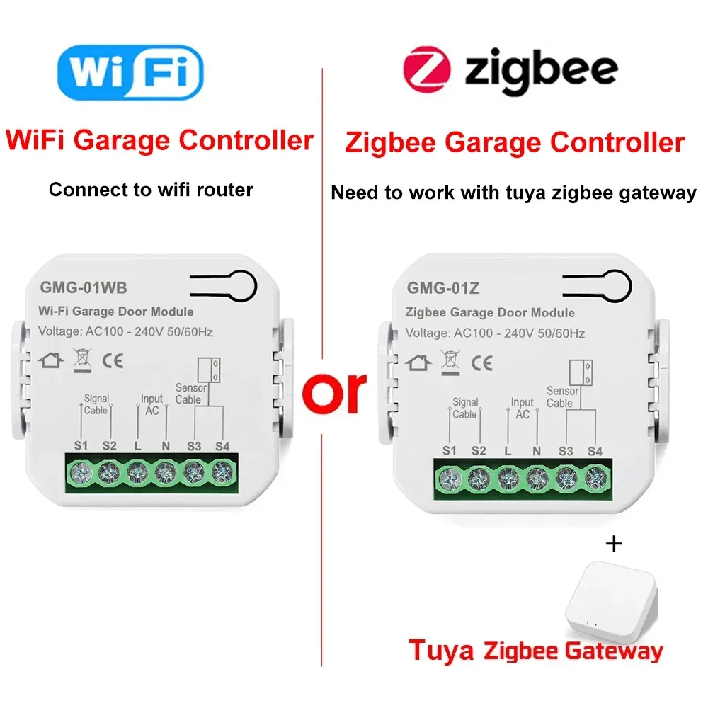 Garage Door Opener Tuya Smart Garage Controller Opener WiFi Zigbee Universal Garage Door Control Switch Module Voice Control Alexa Google home