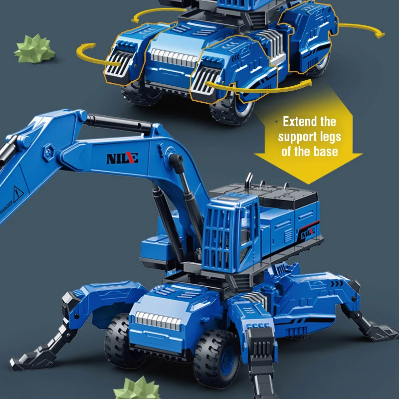 1/50 Inertial Engineering Truck Vehicle Mini Car Deformation Children's Toy Model Excavator Toys for Boys Kids Christmas Gifts