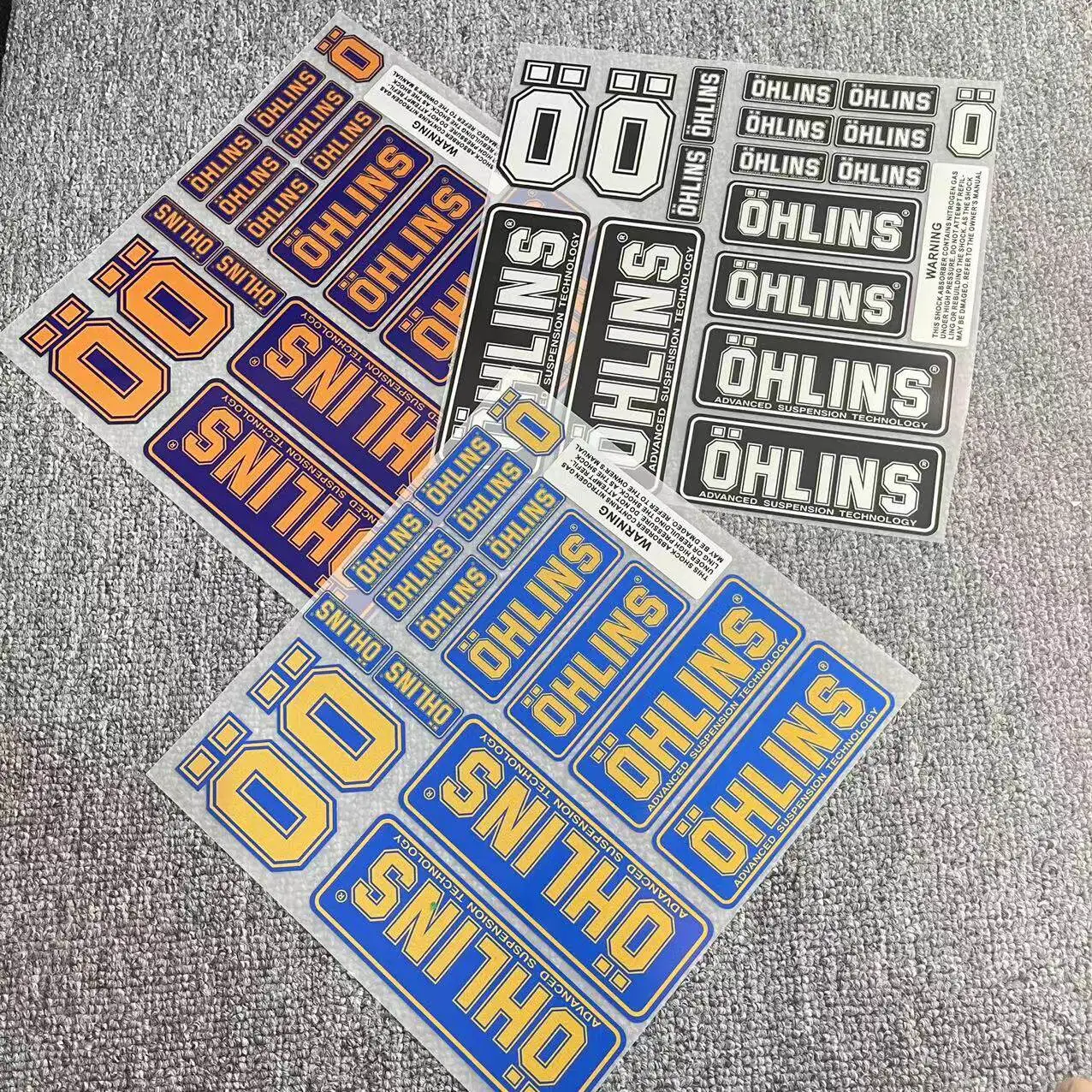 OHLINS Reflective Stickers Motorcycle Suspension Shock Decal Decoration Racing Bike Modification Waterproof Sticker