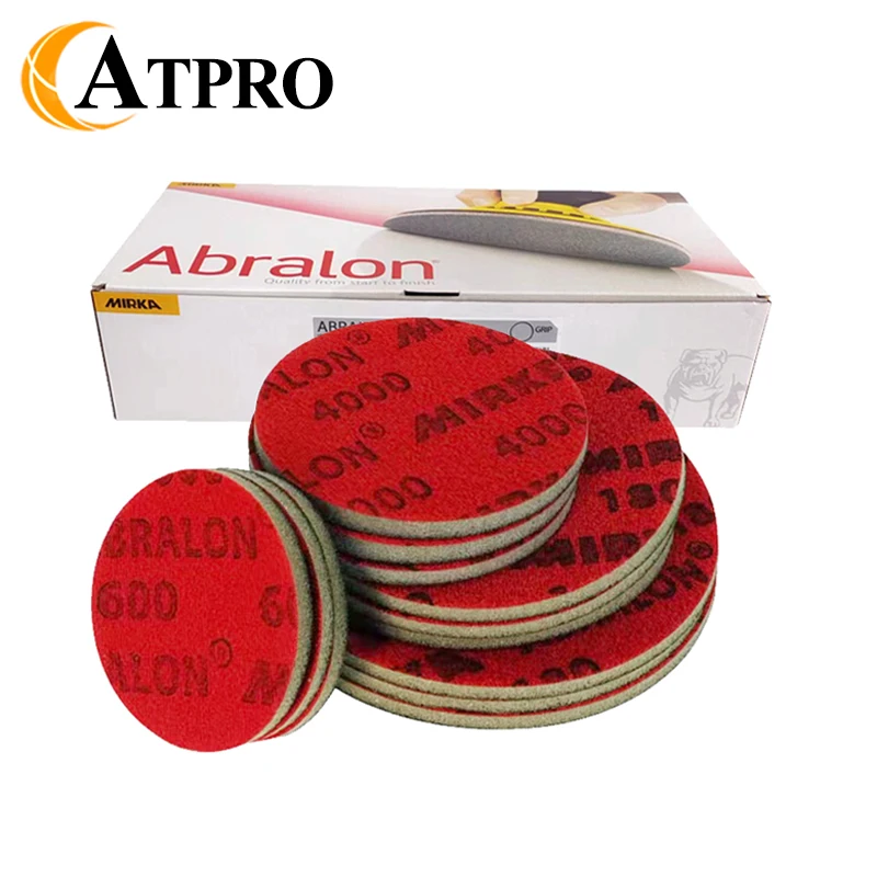 Mirka Polish Sponge Sand Tray With Foam Hook Sandpaper Ring 8A-241 Abralon 180-4000 Grit 3/4/5/6 Inches