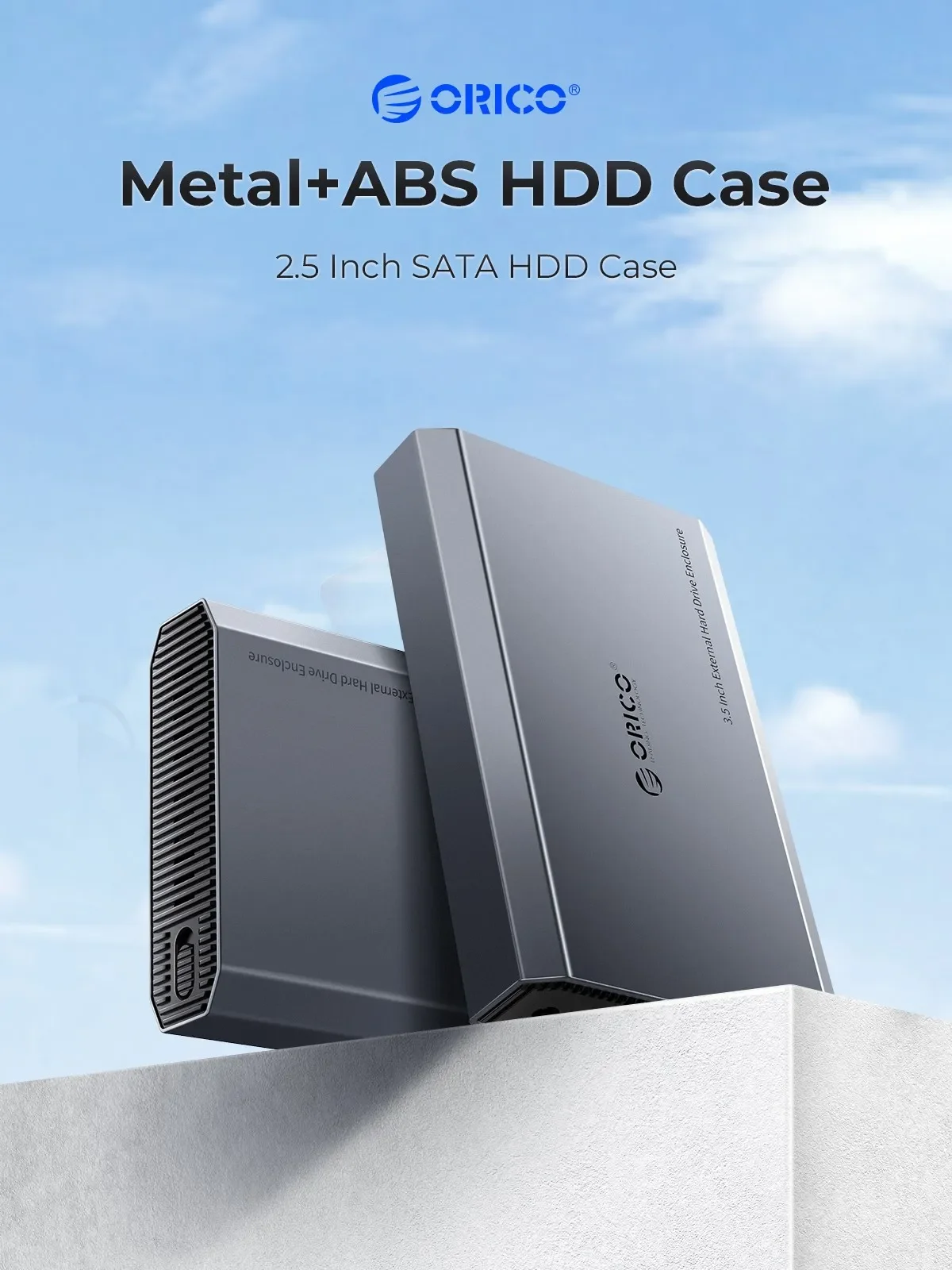 ORICO HDD Case 2.5/3.5 Inch Hard Drive Enclosure USB3.1 Type-C External HDD Case Aluminum Alloy & ABS with 12V2A Power Adapter
