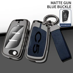 Sleek Car Key Case Cover with Keychain for Enhanced Protection and Style (Grey Blue Set)
