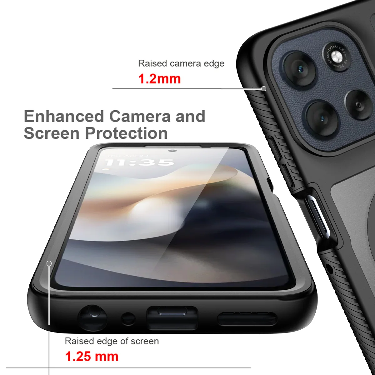 Armor 3-in-1 Magnetic Shockproof Full-Body Phone Case - PC+TPU with Screen Protector