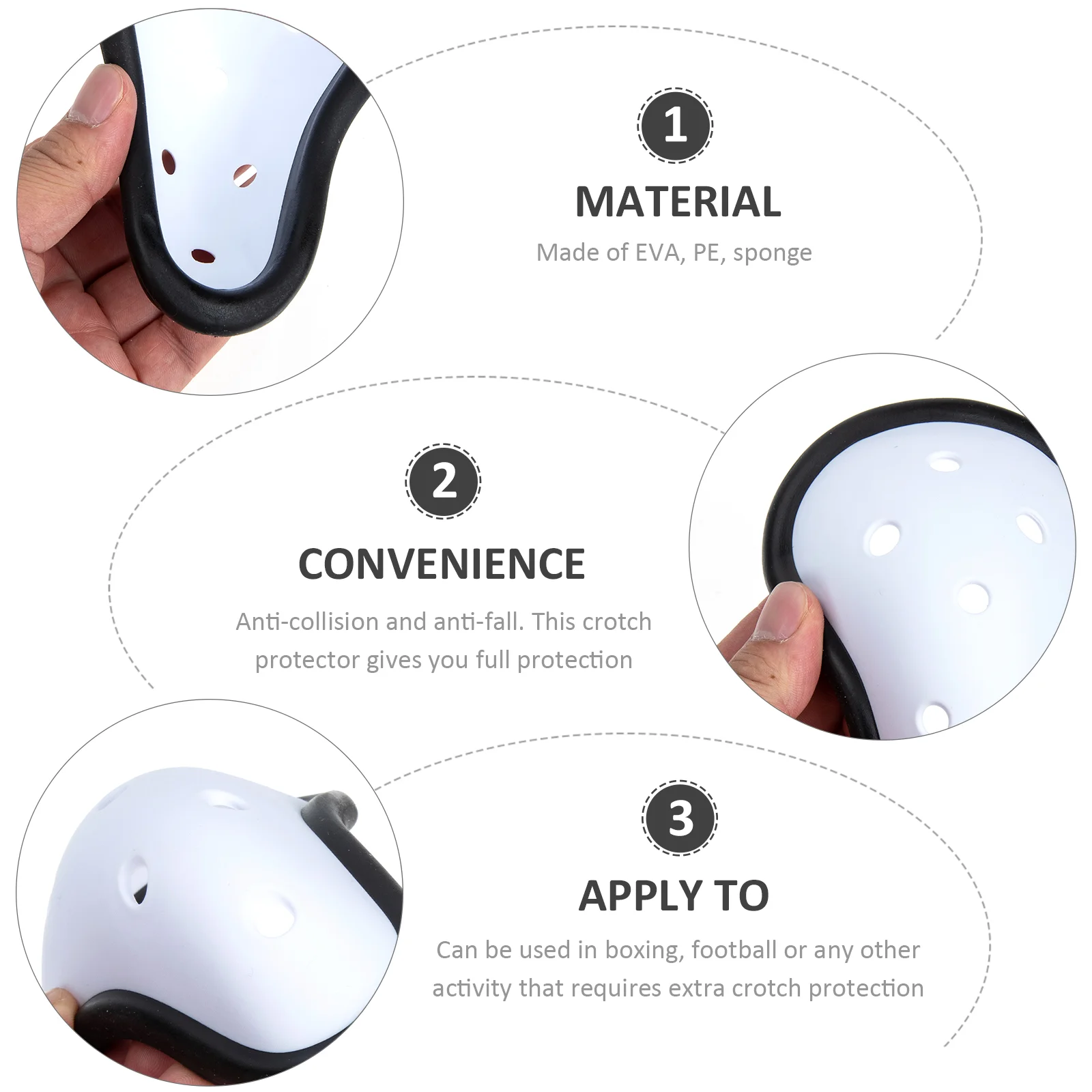 3Pcs Sports Athletic Cup Groin Cup Athletic Crotch Protector Abdomen Guard Boxing Supply Fitness Equipment