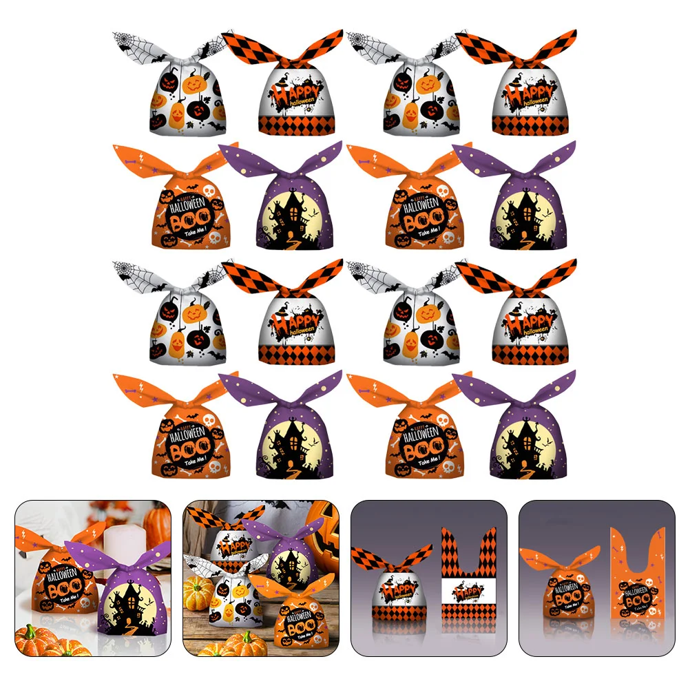 

200 Pcs Halloween Candy Bag Biscuit Bags Snack Storage for Creative Gift Pouches