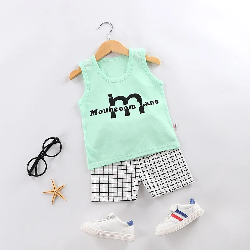 Toddler Girls Vest Set for Summer 1-4Y Young Children Sleeveless Clothing Suit Thin Cotton Boys Cartoon Casual Breathable Outfit Clothing Sets luxury Clothing Sets