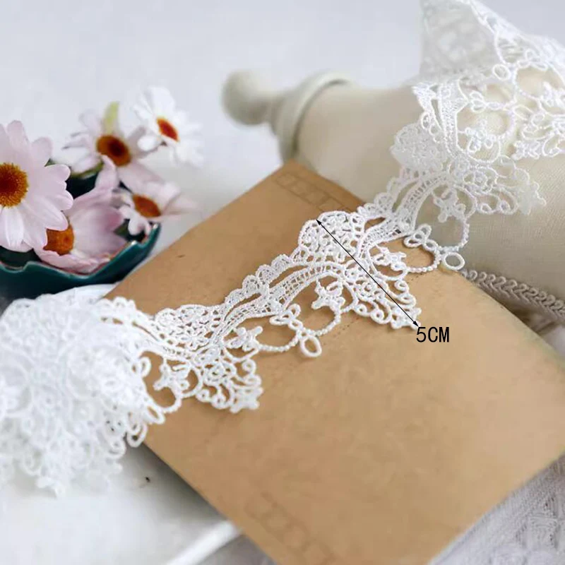 Lace Accessories Water Soluble Embroidery Ribbon Sewing Supplies DIY Clothing Sewing Lace 5cm Wide 1Yard