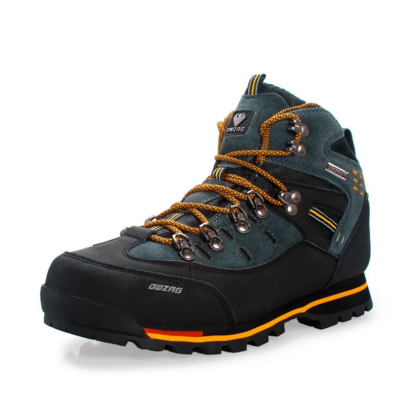 DWZRG Men Hiking Shoes Waterproof Leather Shoes Climbing & Fishing Shoes New Popular Outdoor Shoes Men High Top Winter Boots