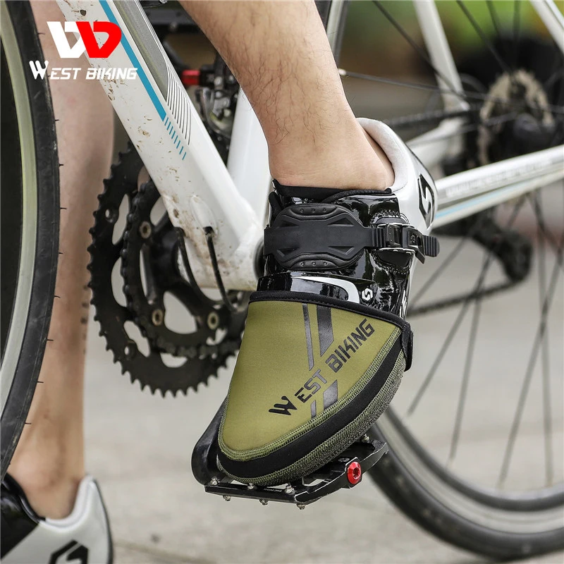 WEST BIKING Bicycle Half Shoe Cover Windproof Non-slip Cycling Boot Cover MTB Road Bike Waterproof Overshoes Bicycle Equipment bicycle shoe covers