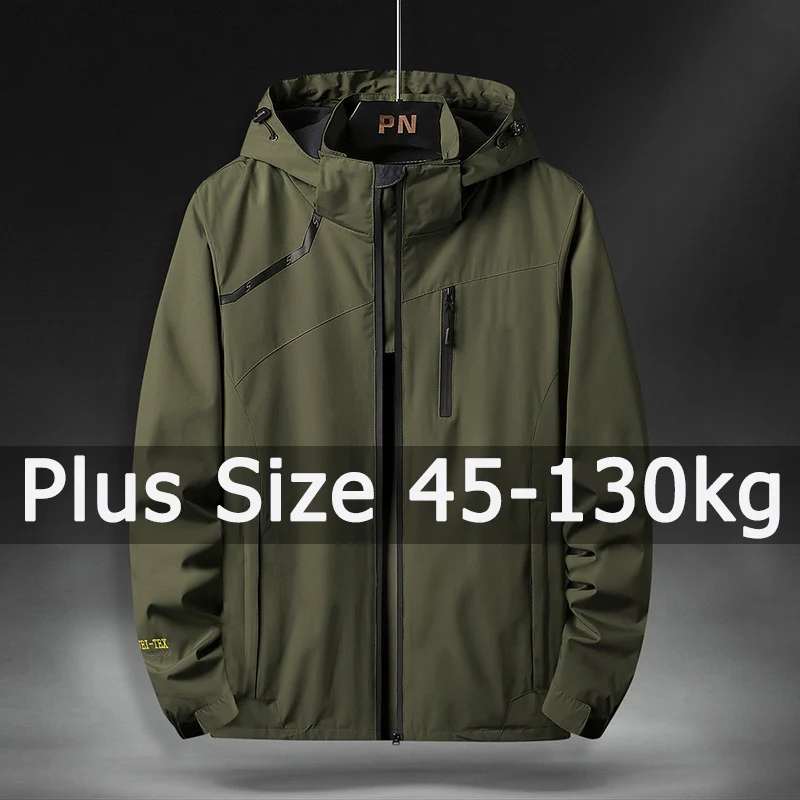 Men's Plus Size Hooded Outdoor Windproof Coat