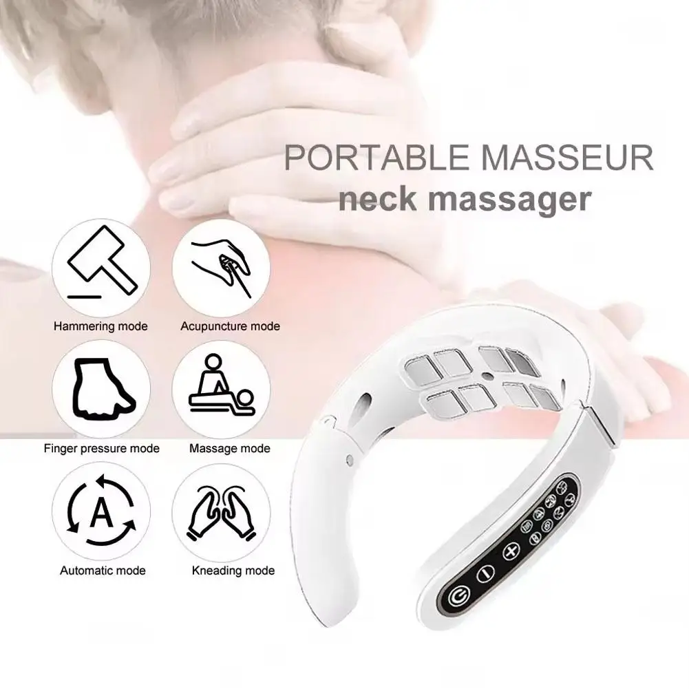 

Electric Neck Shoulder Pulse Massager Kneading 8 massage Pulse Heating Relief Massage heads Relax Pain Cervical Vertebra M3E3