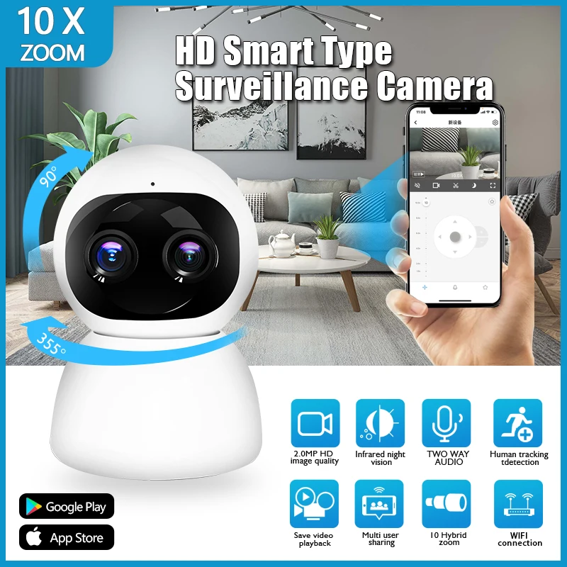 1080P WiFi Camera protection 10X Digital Zoom Surveillance Camera