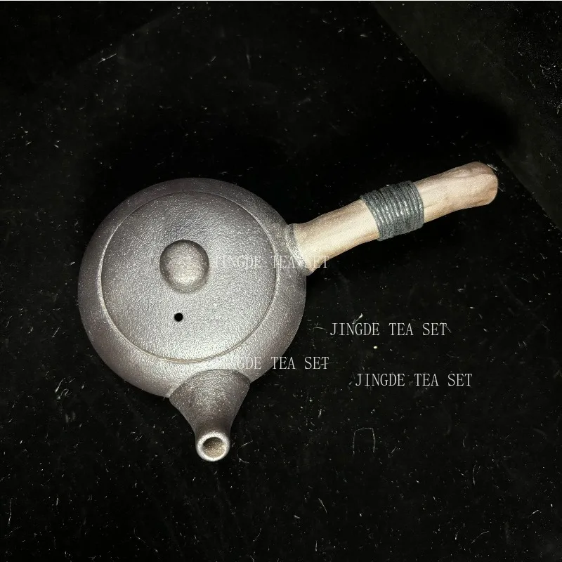 240ml Coarse Pottery Side Handle Pot Ceramic Household Chinese Kung Fu Tea Set Tea Making Pot Single Pot Tea Ceremony Customized