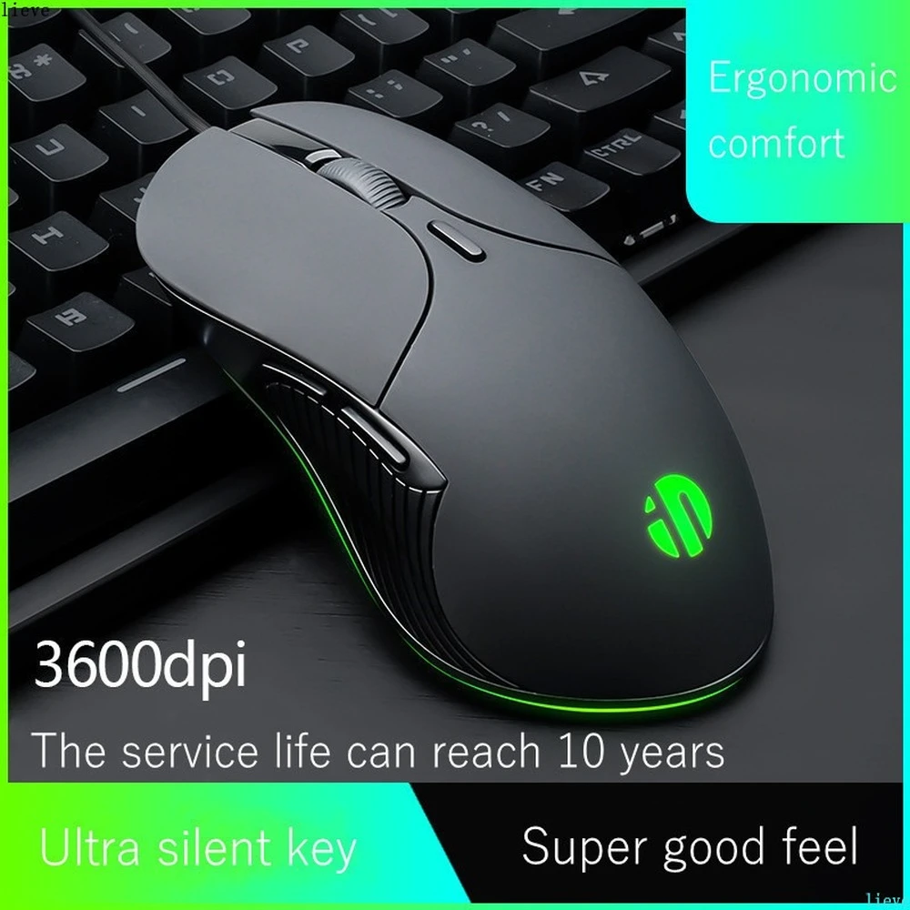 Mouse Ergonomic comfort Profession Wired Gaming Mouse 6 Buttons 3600DPI LED Optical USB Computer Mouse Gamer Mice OptoElectronic