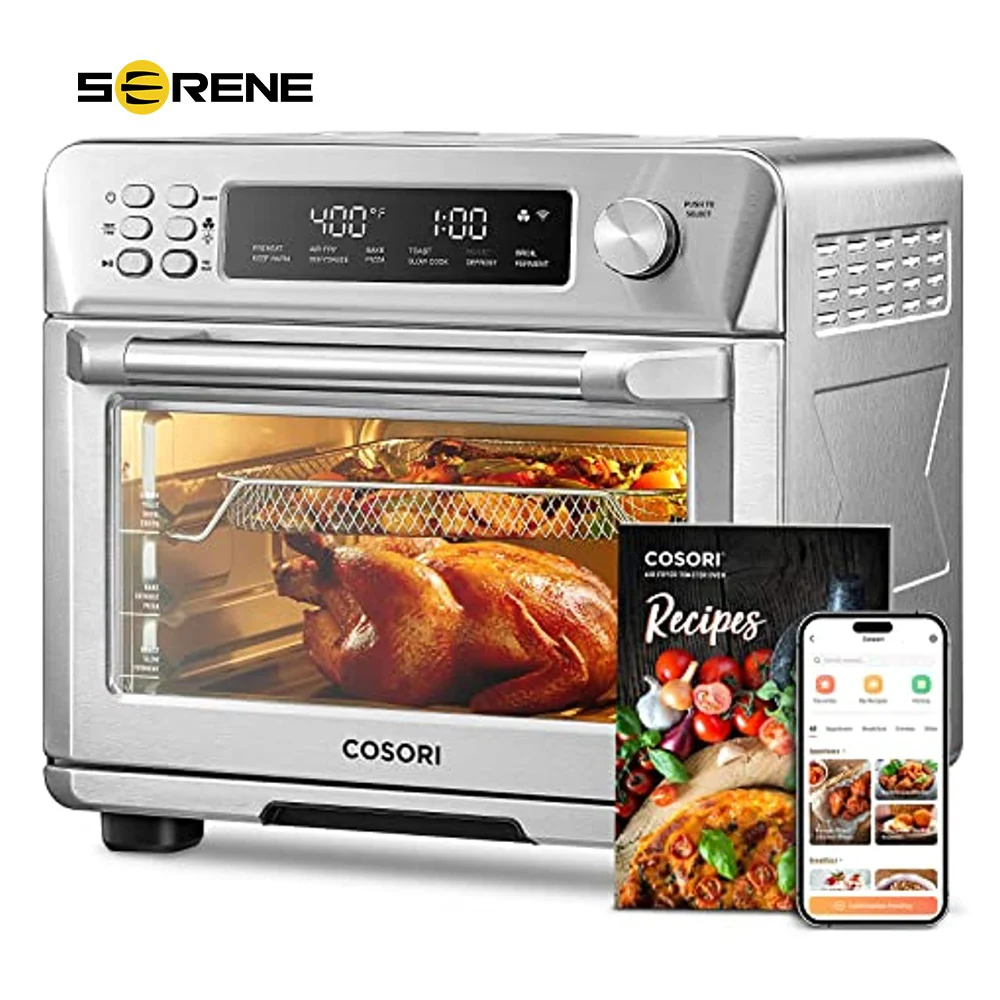 

COSORI Air Fryer Toaster Oven Combo, 12-in-1 Convection Ovens Countertop, Stainless Steel, Smart, 6-Slice Toast