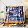 Game Pokémon Cards Lucario Printed Blanket Childr Adult Blanket Soft  Warm Bedding for Bed Sofa Outdoor Travel Cover Blankets 3