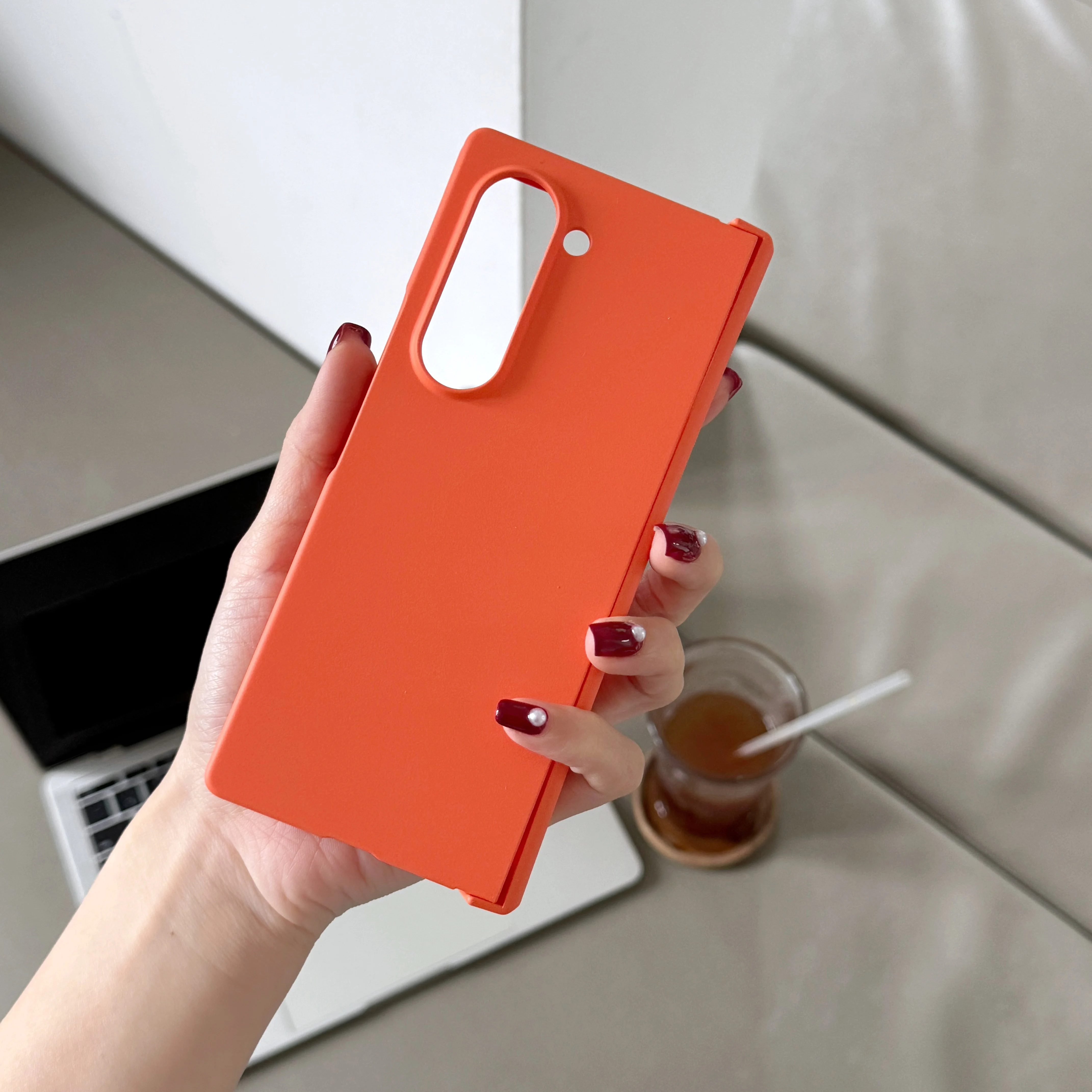 Luxury Candy Colored Foldable Protective Phone Case - Solid Color Shockproof Bumper Hard Cover