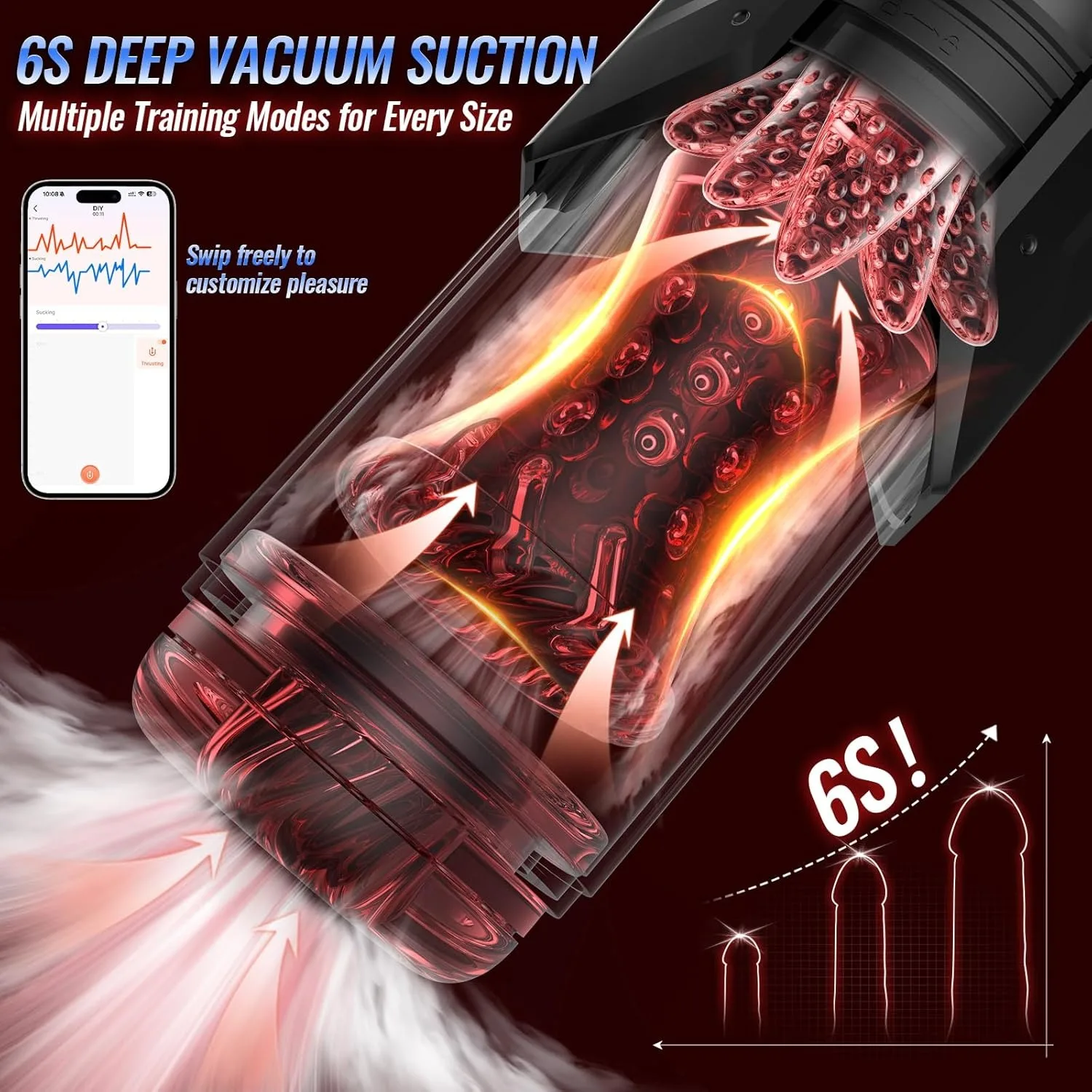KUSHOR APP LED Automatic Male Masturbator Cup Vagina Masturbation Telescopic Rotation Blowjob Penis Pump Adult Sex Toys For Men_voghion.com