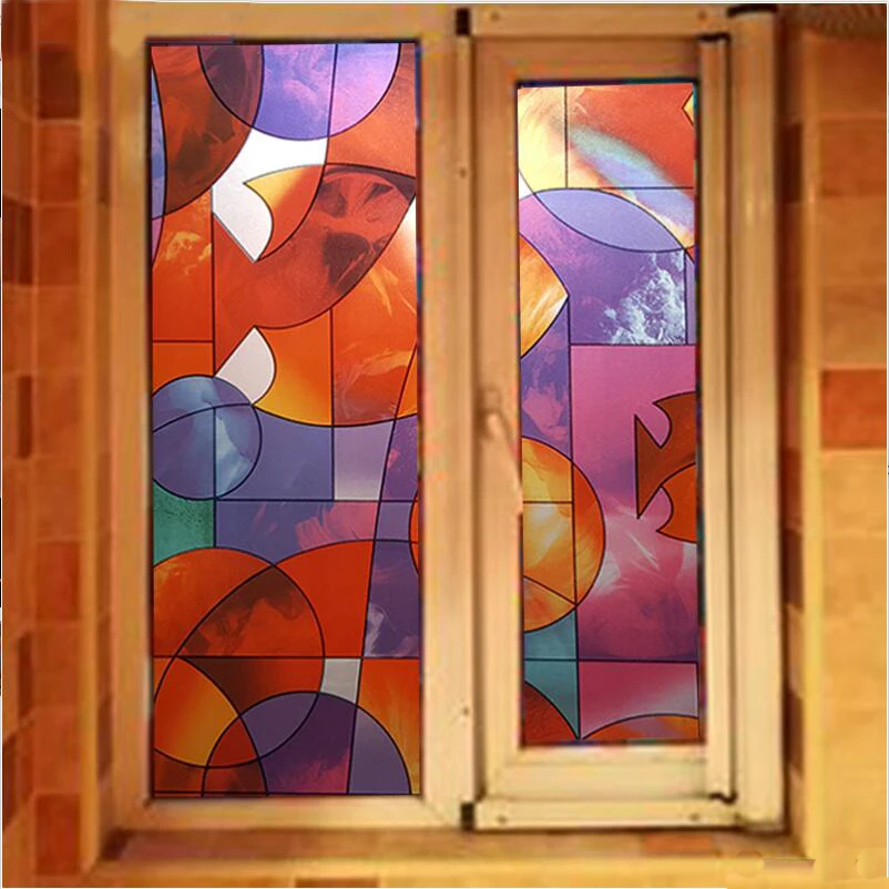 

Frost Privacy Glass Sticker, No Glue, Color Fish Window Films,Static Cling Glass Door Film, Anti-UV,Heat Control for Home Office