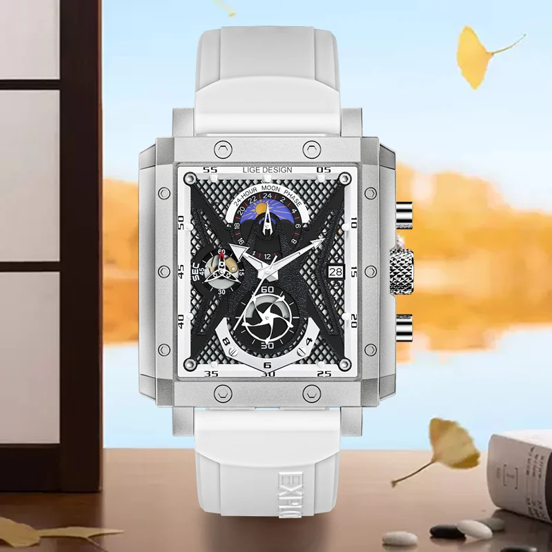 Tanie LIGE modne męskie zegarki Top marka luksusowy pasek silikonowy zegarek