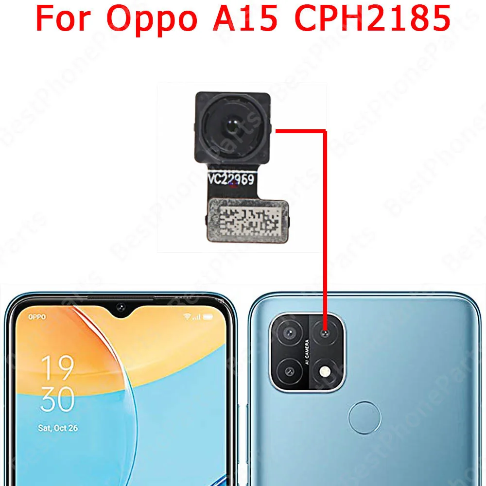 Front Backside Big Camera For OPPO A12 A15 A16 A16s Selfie Back