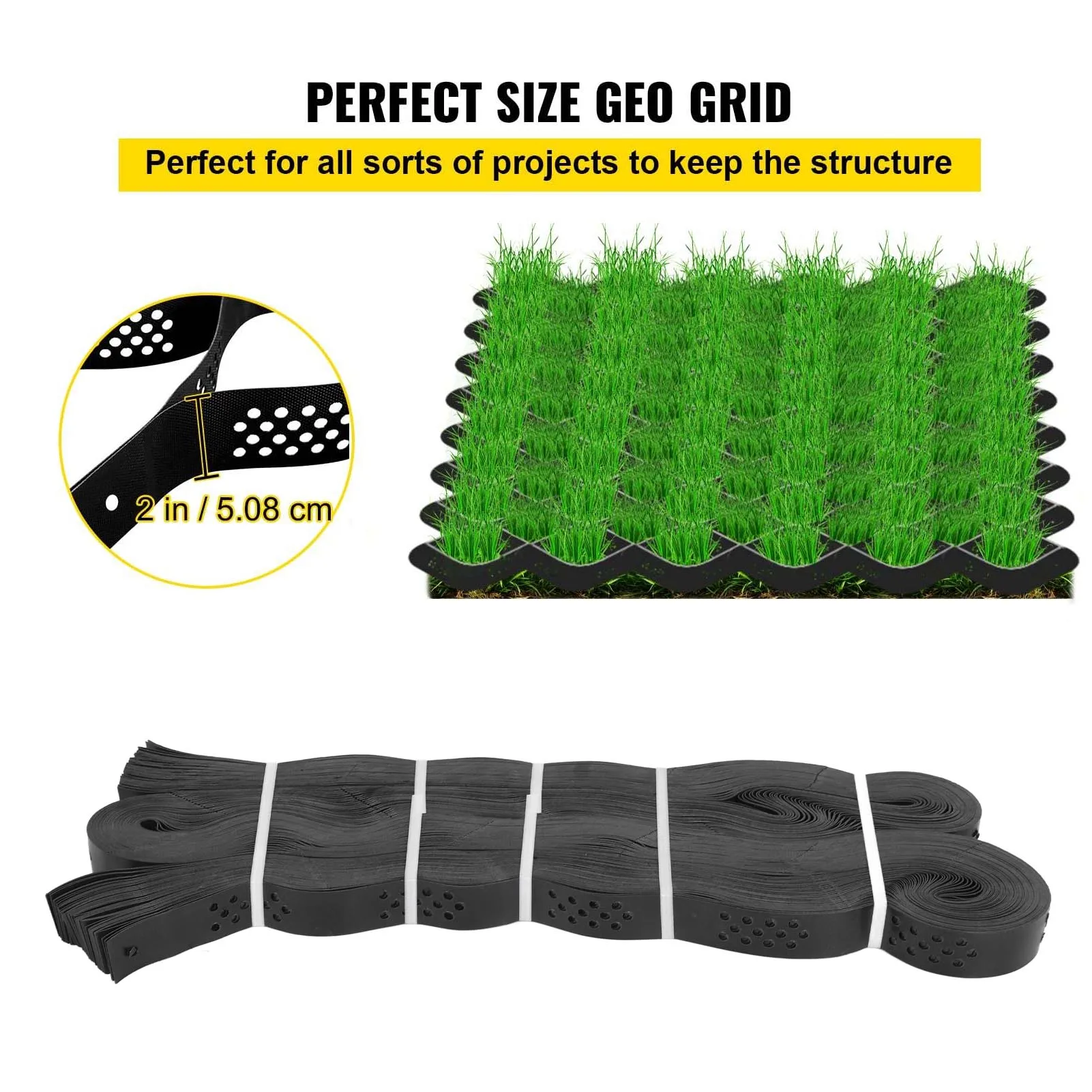 9x17 FT Gravel Ground Grid HDPE Foldable Geocell Stabilization Grid for Garden Driveway Parking Lot Ground Stabilization