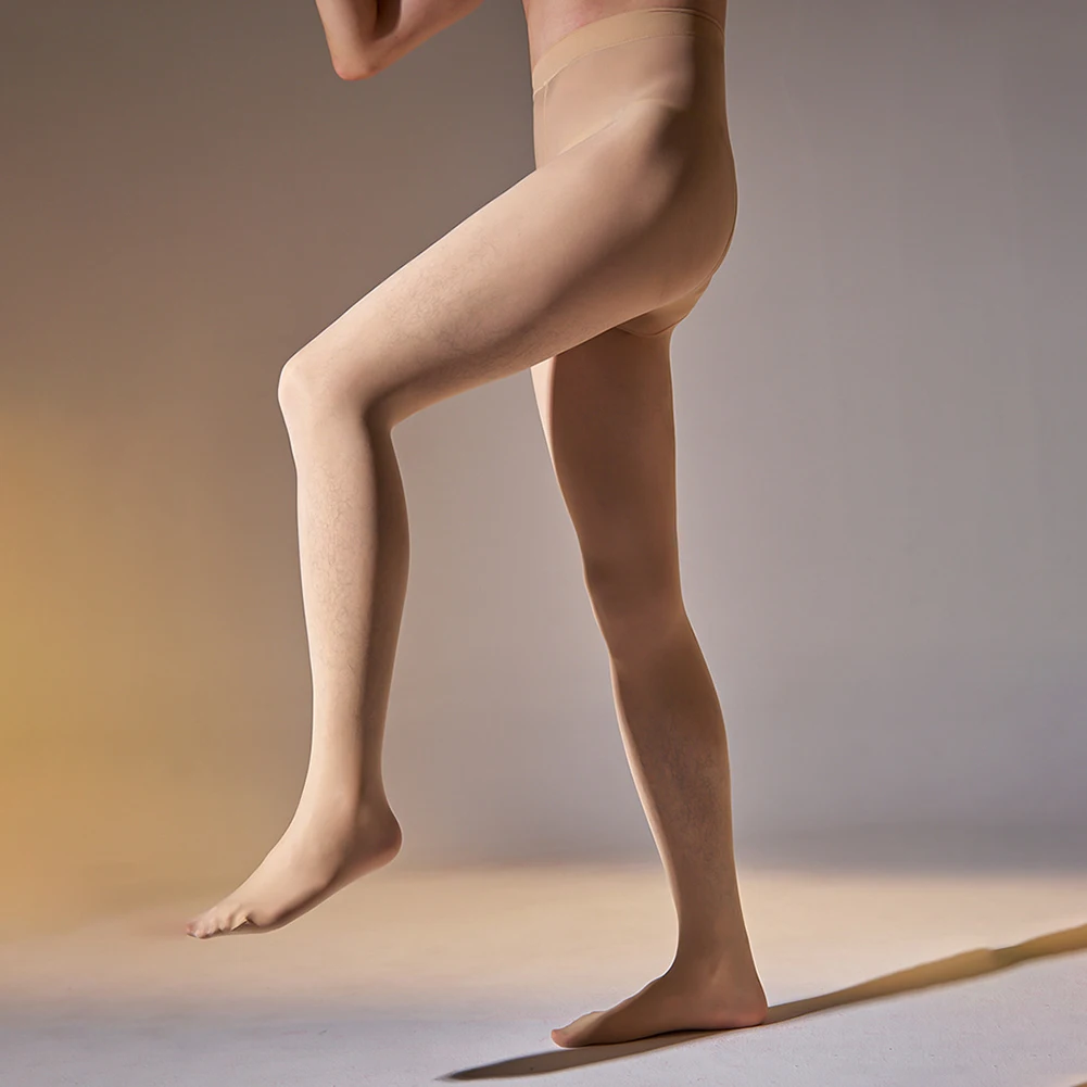 Sexy Plus Size Men Pantyhose Ultra-Thin Sheer Shiny Stockings Tights Underwear Stretch Long Leggings For Man Stockings