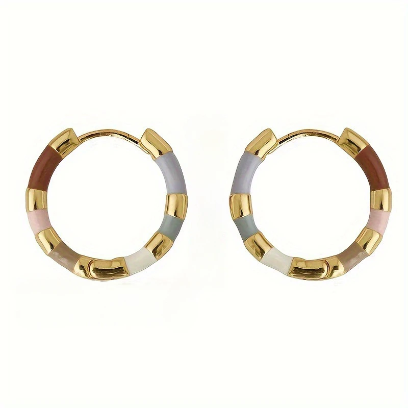 Female Earrings Retro Trend Colorful Geometric Drop Niche Personality Design Fashion Holiday Party Accessories Jewelry