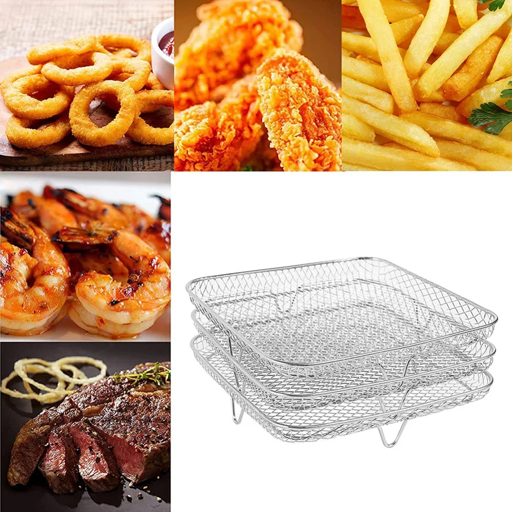 Air fryer 3-layers rack stackable for home kitchen