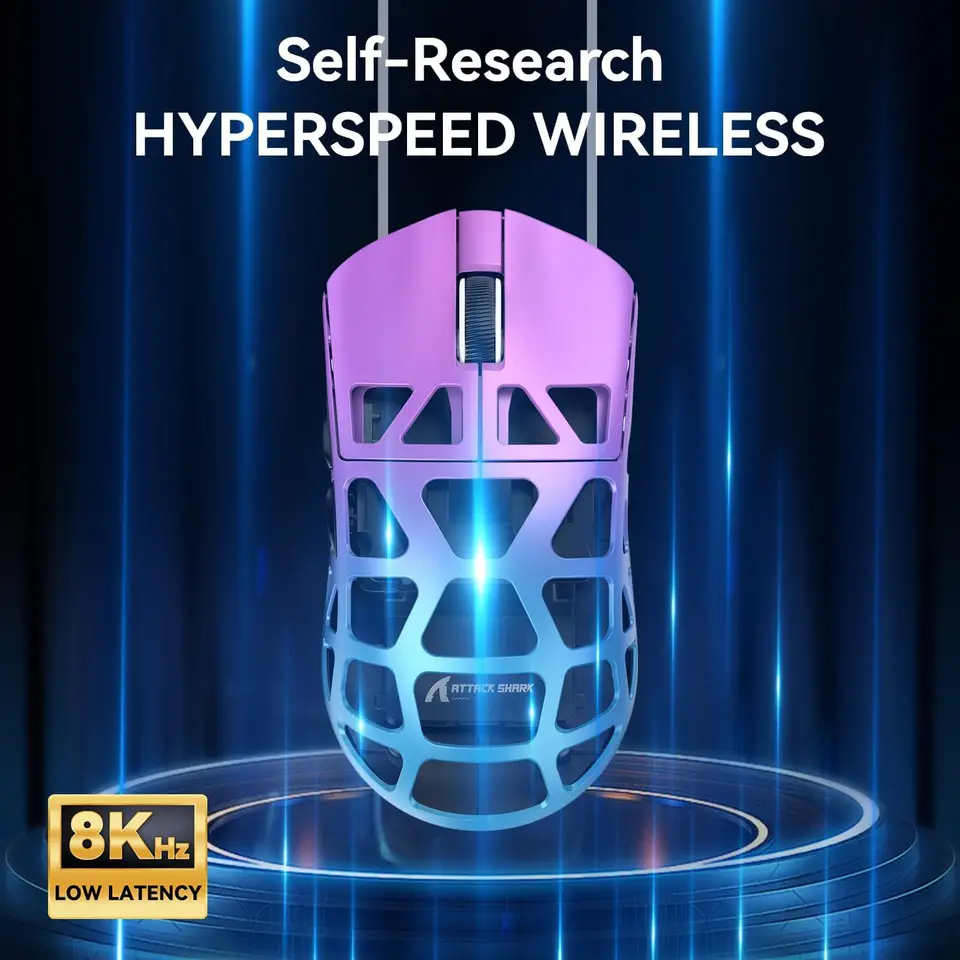 ATTACK SHARK R3 Mouse In Lega Di Magnesio 8KHz, Sensore PixArt