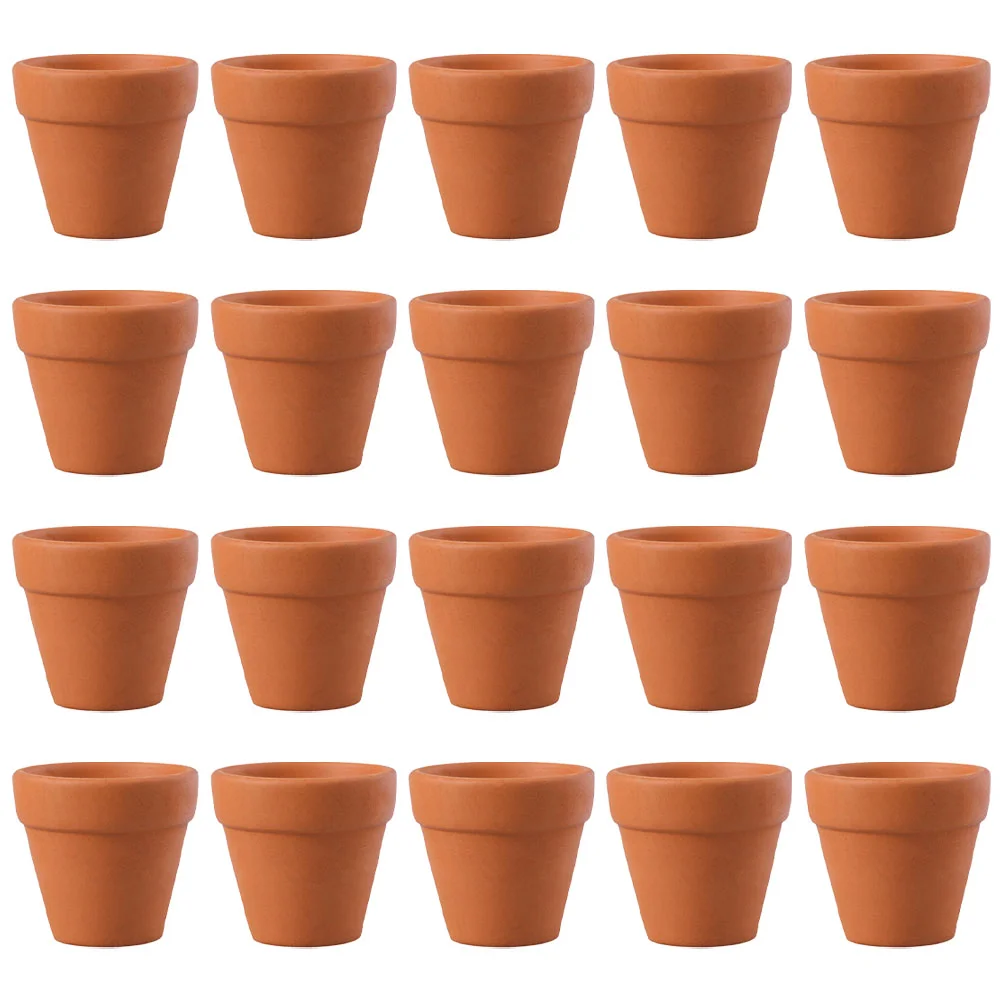 20 Pcs Terracotta Flower Pot Small Cactus Bulk Clay Basin Plant Mini for Plants Healthy Growth Decor Ceramic 4