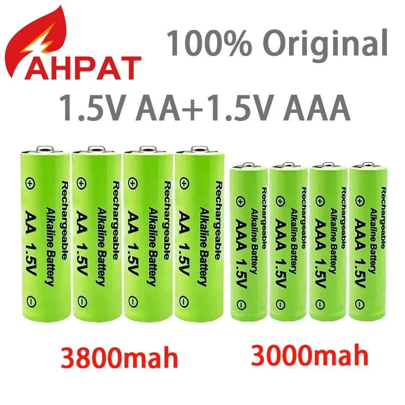Rechargeable Nickel Metal Hydride Batteries 1.5V AA + AAA NI MH 3800-3000mah for Torch Toys Clock MP3 Player