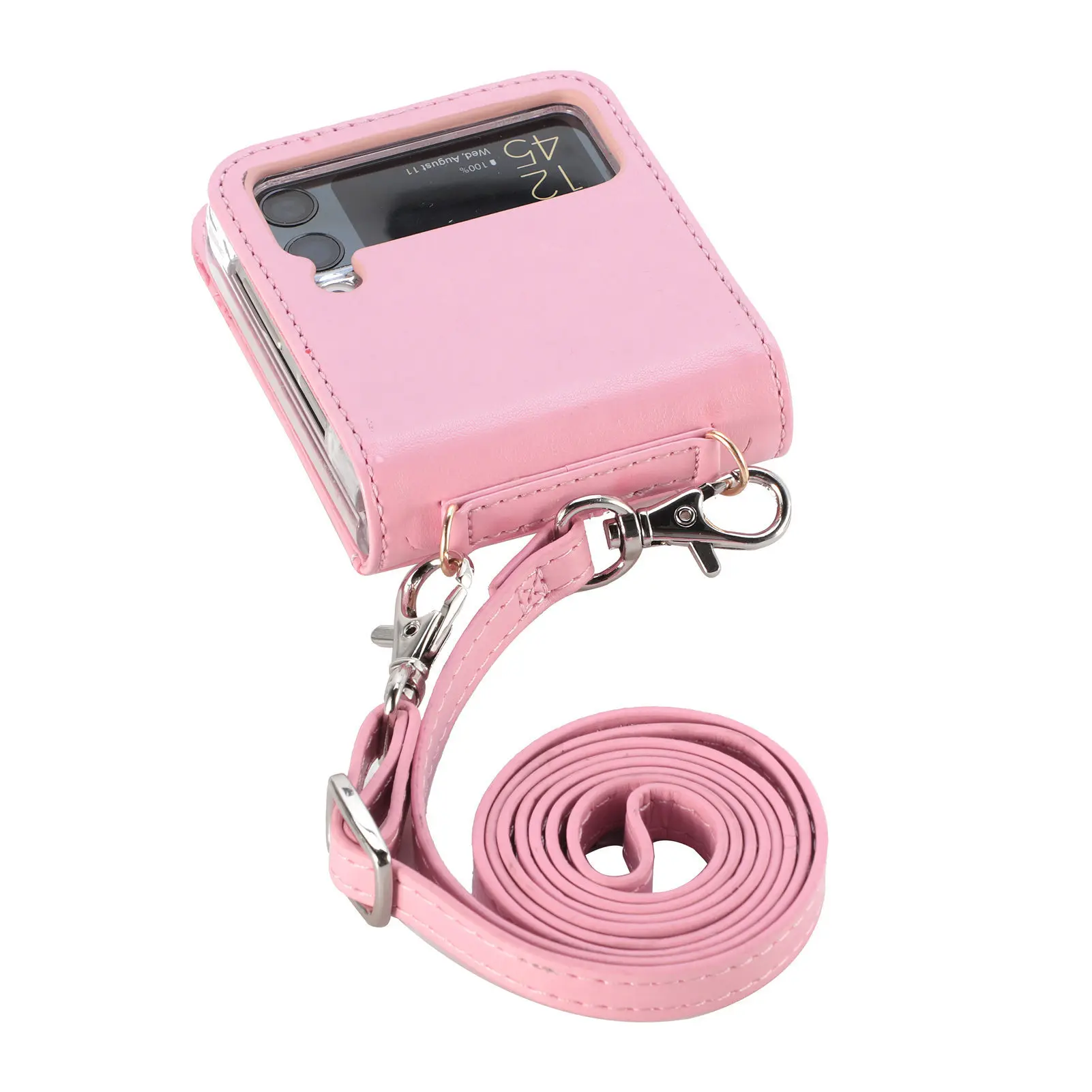 

Suitable for Samsung Galaxy Z Flip 3 Folding Screen Messenger Bag Zipper Card Leather Mobile Phone Case