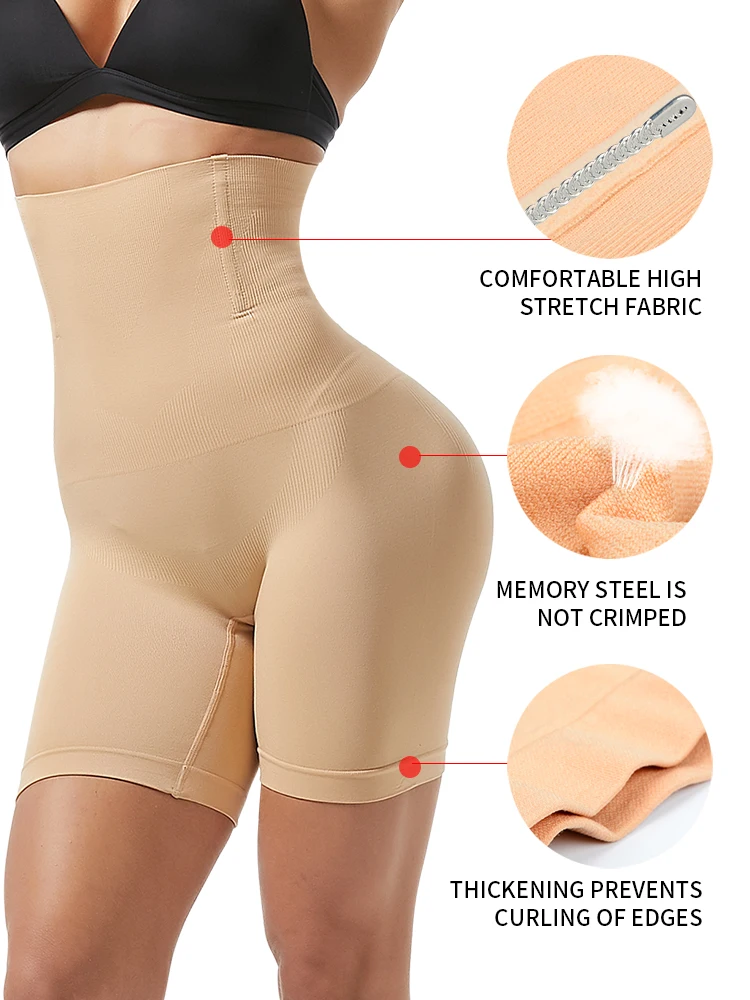 S8c899f7772024240a4bc5b42178edf81j Shapewear for Women High Waist Trainer Panties Slimming Sheath Tummy Control Hip Butt Lifter Shorts Ladies Mid Thigh Body Shaper