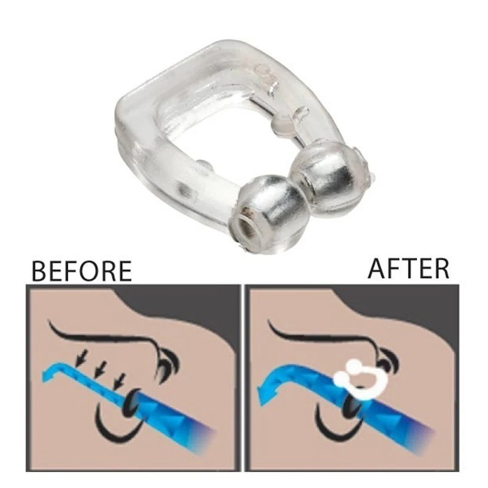 Przenośny silikonowy magnetyczny przeciw chrapaniu zacisk na nos Unisex Stop chrapanie przeciw chrapaniu sen silikonowy magnetyczny zacisk na nos narzędzia do chwytania