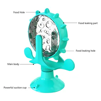 360° Rotating Pet Food Dispenser Interactive Pet Toy Pet Slow Feed Toy No Power Pet Enrichment Toy Strong Suction Cup 3