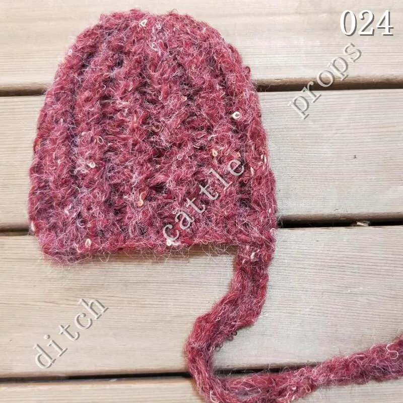 

Newborn Photography Props Handmade Knitted Hat Background Bonnet Studio Clothing